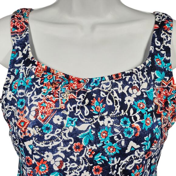 A & H Sportswear Co. Inc. Scoop Neck Tankini Top with Tummy Control Size 14 - Picture 2 of 10